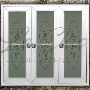 Pensile finitura bianco shabby chic a 3 ante
