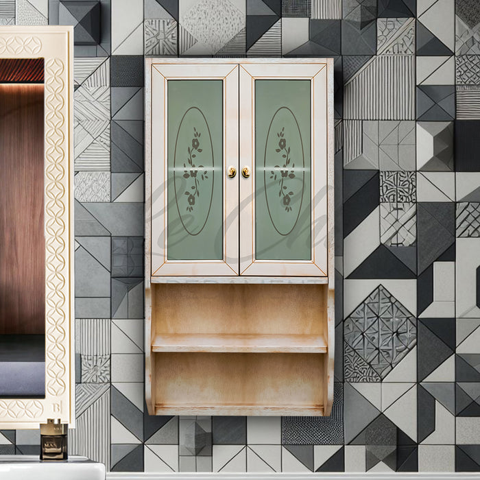 Pensile colore avorio decapè a doppia anta bagno multiuso