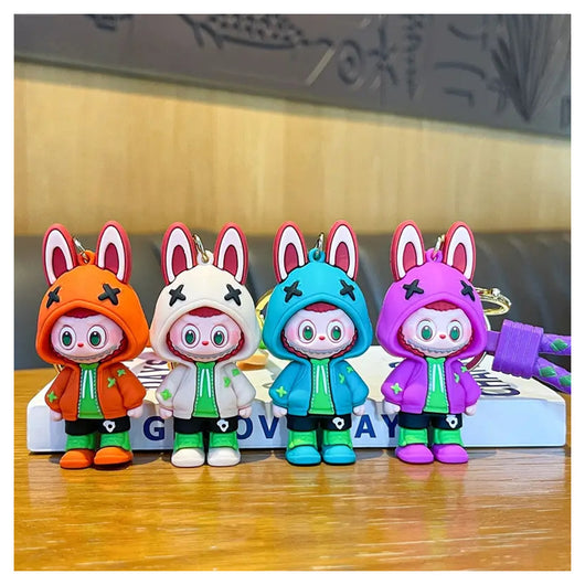 Trade Shop - 1 Portachiavi Con Personaggio Cartoni Animati Labubu Resistente In Silicone Plastica         