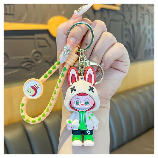 Trade Shop - 1 Portachiavi Con Personaggio Cartoni Animati Labubu Resistente In Silicone Plastica         