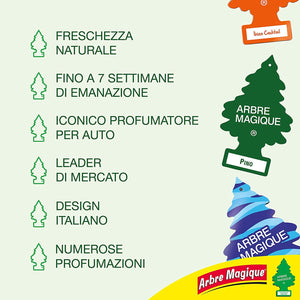 Profumatore Auto,Jungle Fever,Muschio Bianco,Black Rose,Spring Flowers, Violet & Gardenia e Lavanda, Arbre Magique