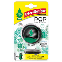 POP Profumatore Auto Solido, Durata Fino a 30 Giorni,Italiano, 1 Pezzo, Ice Pine, Arbre Magique
