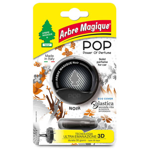 POP Profumatore Auto Solido, Durata Fino a 30 Giorni,Italiano, 1 Pezzo, Noir, Arbre Magique