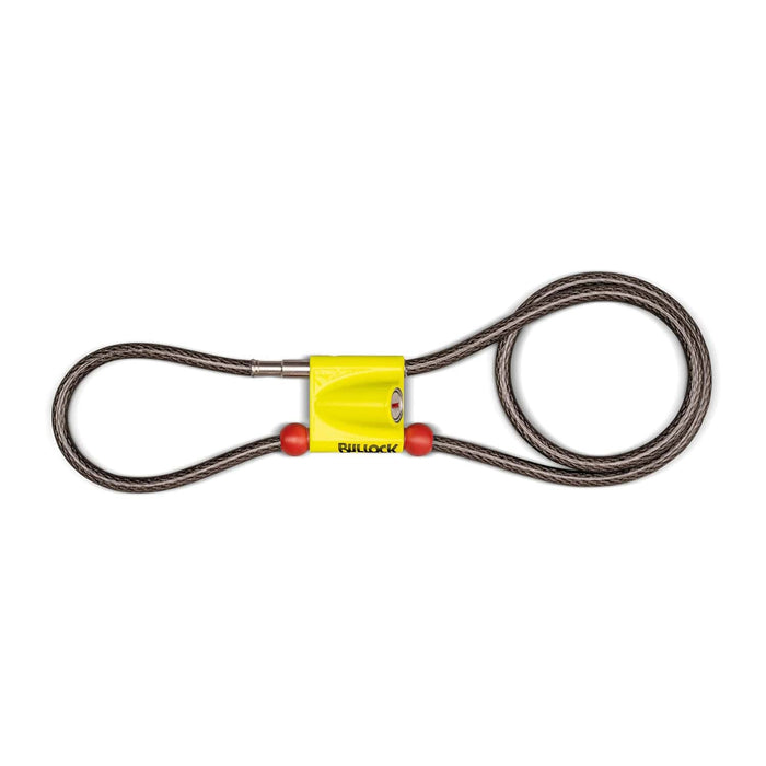 Bullock Dual Cavo Antifurto per Veicoli a Due Ruote, Chiusura Regolabile, Doppio Blocco, Adatto a Moto, Scooter e Bici