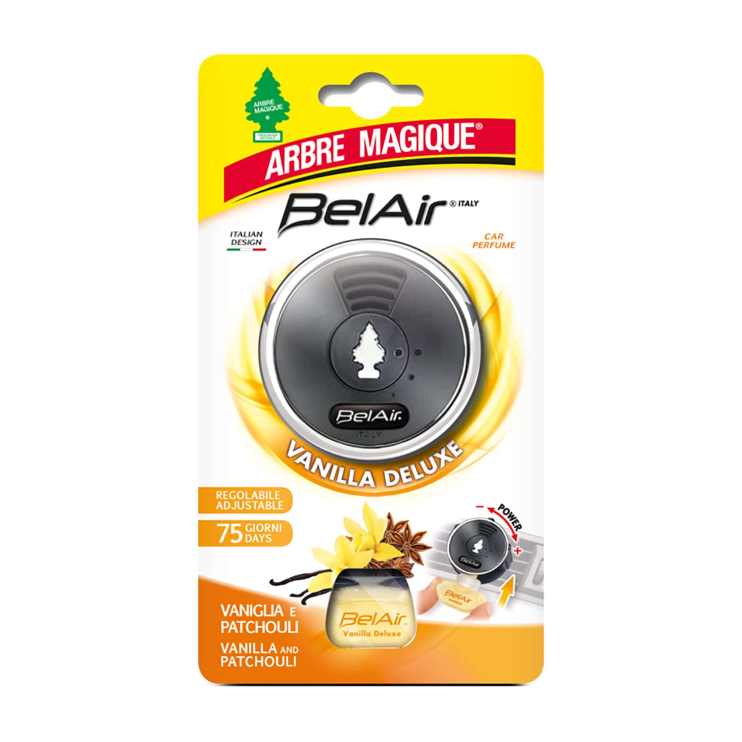 Belair Giugiaro Easy, Deodorante Auto, Emanatore Liquido, Lunga Durata, Made in Italy, Vanilla, Arbre Magique