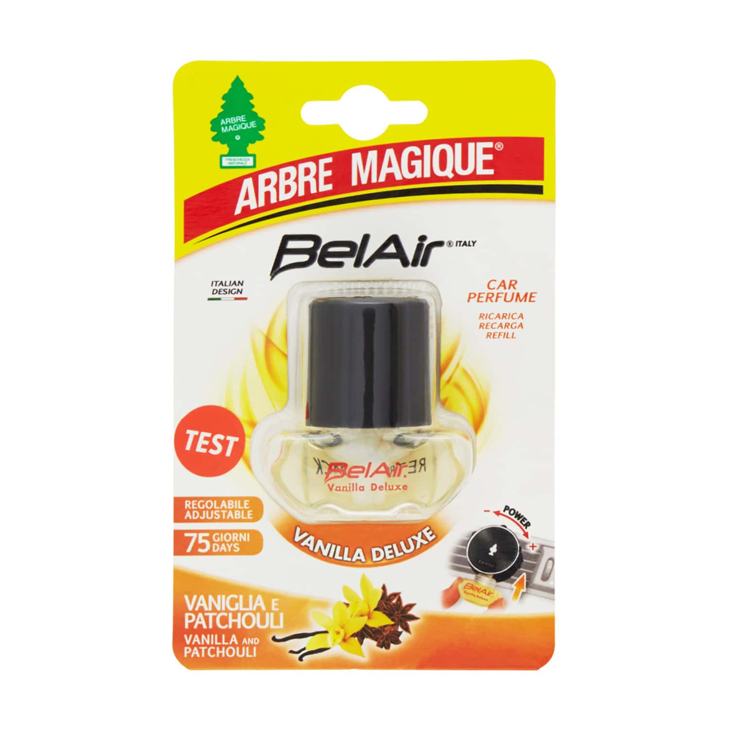 Belair Giugiaro Easy, Ricarica Deodorante Auto, Emanatore Liquido,Lunga Durata, Made in Italy, Vanilla, Arbre Magique