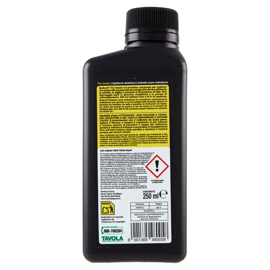 Bullock Car Care The Sealer Turafalle Radiatore Universale, Sigilla Perdite Istantaneamente, SRS Tecnologia 80% Naturale, Non Danneggia Parti in Gomma e Metallo, 250ml