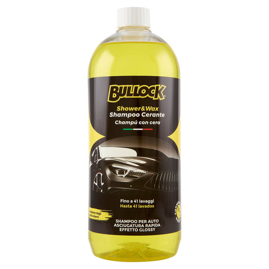 Bullock Car Care Shower&Wax Shampoo Concentrato per Auto, Effetto Lucidante e Protezione, Fino a 41 Lavaggi, Asciugatura Rapida, 1000ml