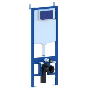 Tecno struttura con Cassetta Incasso Per Wc vaso Sospeso Completa di Placca Comando In Acciaio Inox Doppio Pulsante