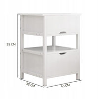 Comodino Bianco 45x38x55 cm Moderno e Funzionale