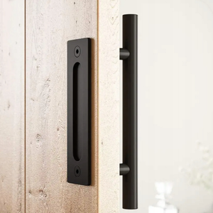Maniglia per porta scorrevole in stile Loft Retro, con finitura Premium nero opaco.