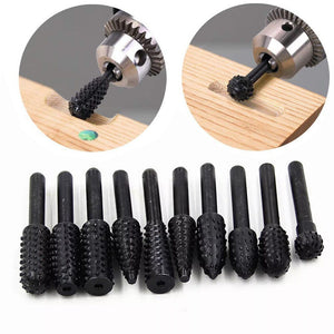 10 FRESE IN METALLO DURO GAMBO 6 mm PUNTE PER MINI TRAPANO 1/4" PROFESSIONALI