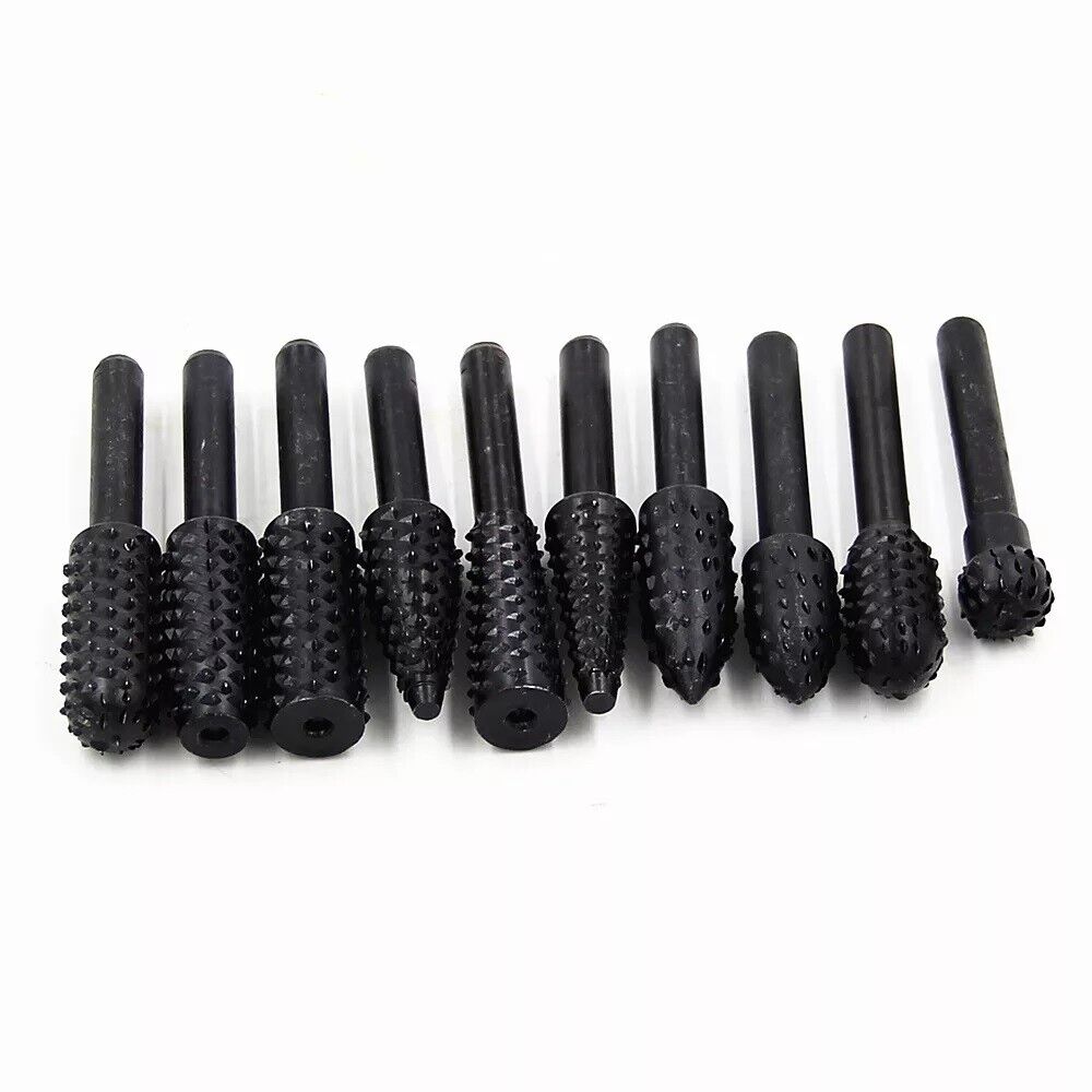 10 FRESE IN METALLO DURO GAMBO 6 mm PUNTE PER MINI TRAPANO 1/4" PROFESSIONALI