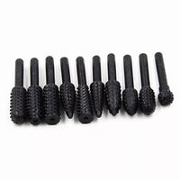10 FRESE IN METALLO DURO GAMBO 6 mm PUNTE PER MINI TRAPANO 1/4" PROFESSIONALI