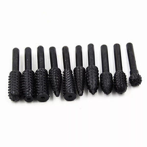 10 FRESE IN METALLO DURO GAMBO 6 mm PUNTE PER MINI TRAPANO 1/4" PROFESSIONALI