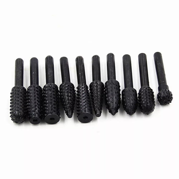 10 FRESE IN METALLO DURO GAMBO 6 mm PUNTE PER MINI TRAPANO 1/4" PROFESSIONALI