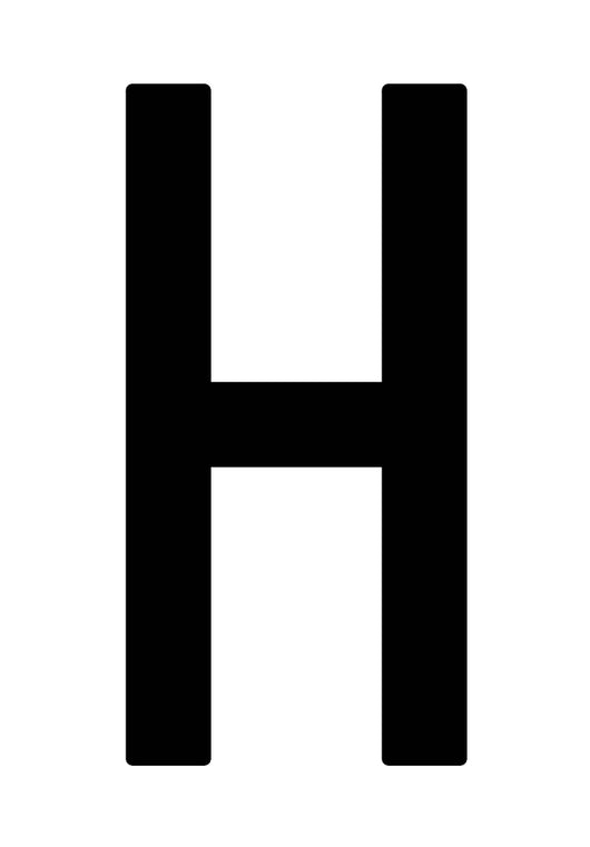 Busta 10 Lettere Adesive ''h'' Per Targa Ripetitrice