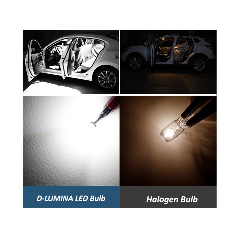 10x Lampade LED T10 W5W Canbus 12V Bianco 6000K con Leva Smontaggio Antigraffio