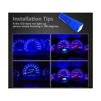 10 Lampadine LED T5 12V W1.2W Blu SMD 5050 per Cruscotto Auto Moto 6000K