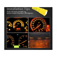 10 Lampadine Led T5 12V W1,2W Colore Giallo Arancione Con Smd 5050 Luci Cruscotto