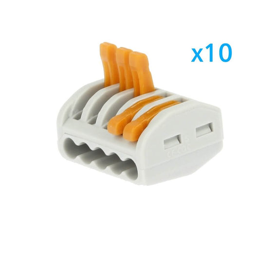 10 Morsetti a Molla 5 Leve Riutilizzabili Connettori Per Cavi Elettrici Facili