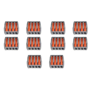 10 Morsetti a Molla 4P Connettori Terminali Riutilizzabili Per Cavi Elettrici