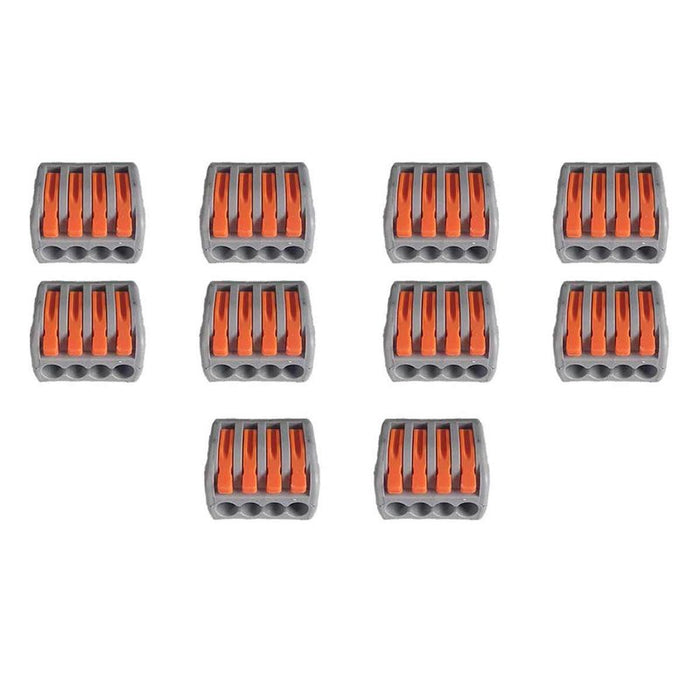 10 Morsetti a Molla 4P Connettori Terminali Riutilizzabili Per Cavi Elettrici