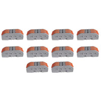 10 Morsetti Elettrici Rapidi 3P con Leva Connettori Compatti per Fili Elettrici