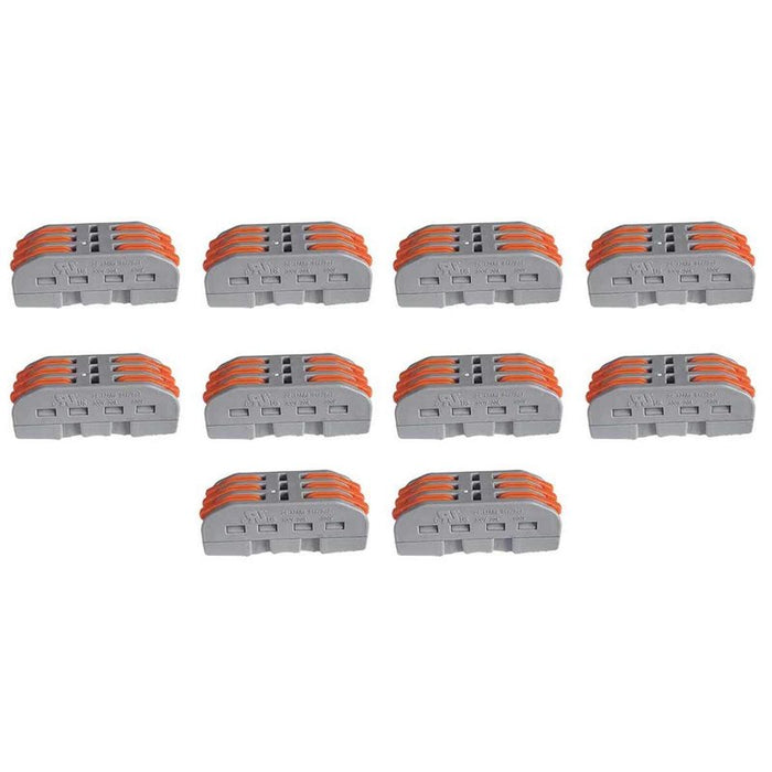 10 Morsetti Elettrici Rapidi 3P con Leva Connettori Compatti per Fili Elettrici