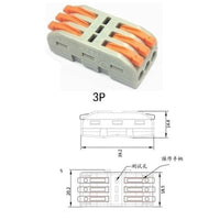 10 Morsetti Elettrici Rapidi 3P con Leva Connettori Compatti per Fili Elettrici