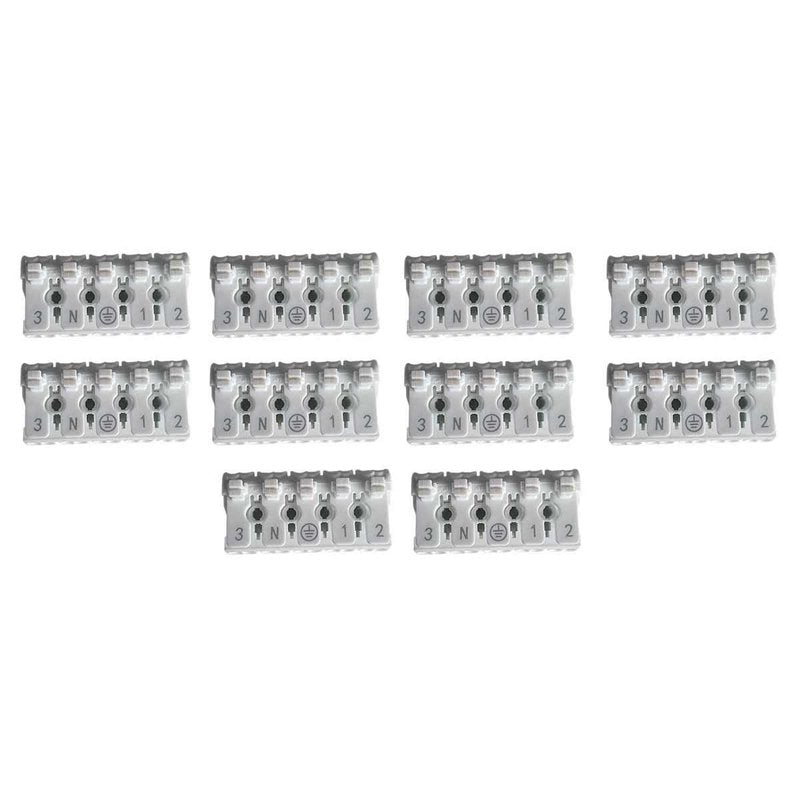 10 Morsetti a Molla Rapidi 5P Doppio Click Bianco per Cavi e Morsettiera a Vite
