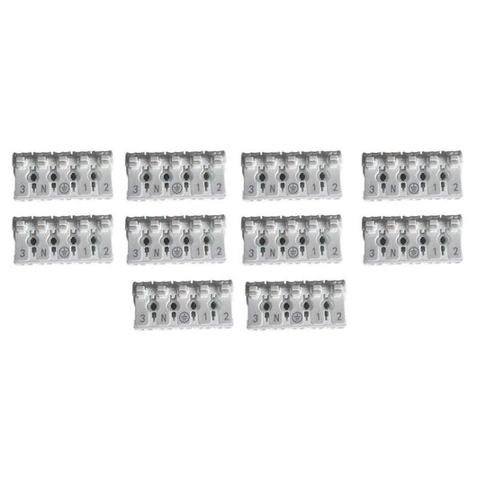10 Morsetti a Molla Rapidi 5P Doppio Click Bianco per Cavi e Morsettiera a Vite