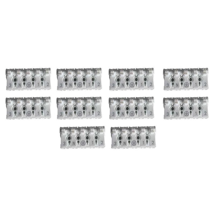 10 Morsetti a Molla Rapidi 5P Doppio Click Bianco per Cavi e Morsettiera a Vite