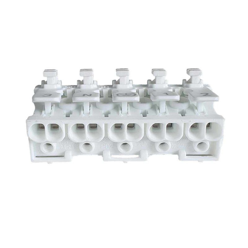 10 Morsetti a Molla Rapidi 5P Doppio Click Bianco per Cavi e Morsettiera a Vite