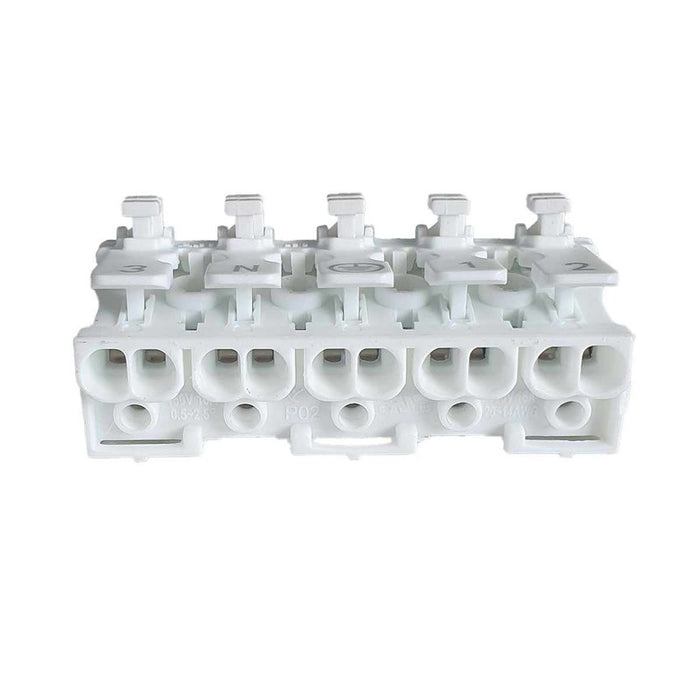 10 Morsetti a Molla Rapidi 5P Doppio Click Bianco per Cavi e Morsettiera a Vite