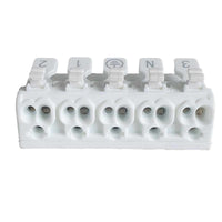 10 Morsetti a Molla Rapidi 5P Doppio Click Bianco per Cavi e Morsettiera a Vite