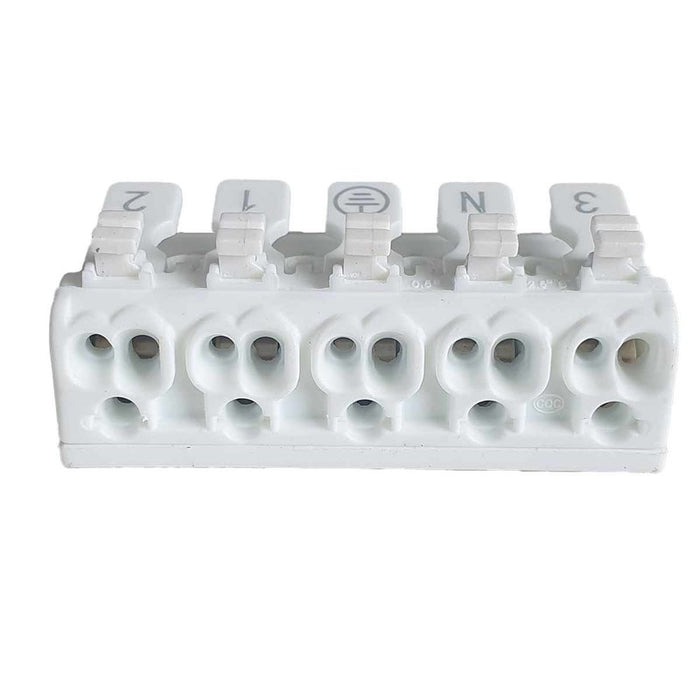 10 Morsetti a Molla Rapidi 5P Doppio Click Bianco per Cavi e Morsettiera a Vite