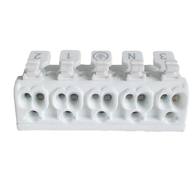 10 Morsetti a Molla Rapidi 5P Doppio Click Bianco per Cavi e Morsettiera a Vite