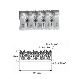 10 Morsetti a Molla Rapidi 5P Doppio Click Bianco per Cavi e Morsettiera a Vite