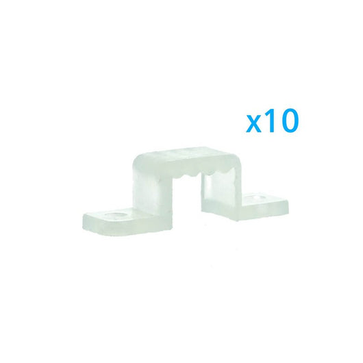 10 PZ Clip Fissaggio Rigido 10x7 mm per Bobina Striscia Led Impermeabile