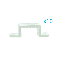 10 PZ Clip Fissaggio Rigido 16x10 mm per Bobina Striscia Led Impermeabile