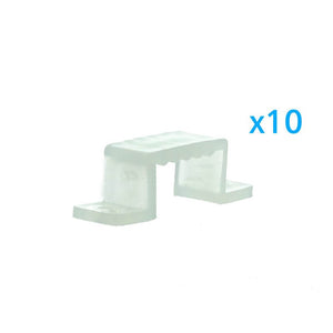 10 PZ Clip Fissaggio Rigido 16x10 mm per Bobina Striscia Led Impermeabile