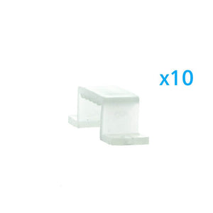 10 PZ Clip Fissaggio Rigido 16x10 mm per Bobina Striscia Led Impermeabile