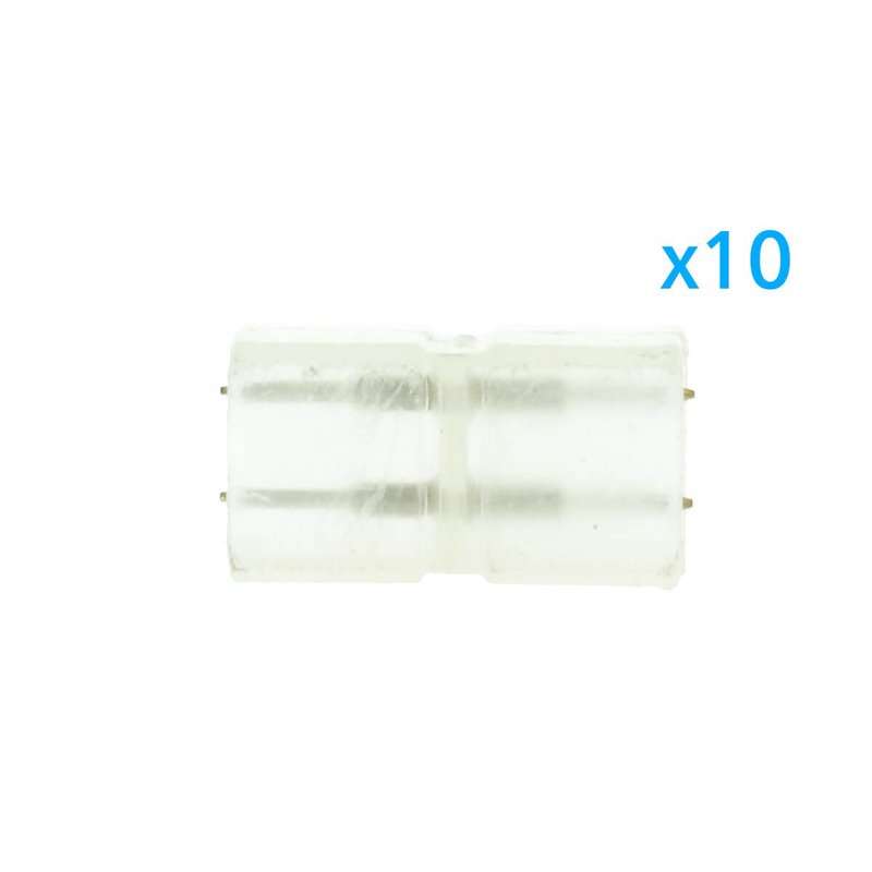 10 PZ Connettore Da 2 Pin Passo 6mm Per Unire e Allungare Bobina Led 220V Mono Colore