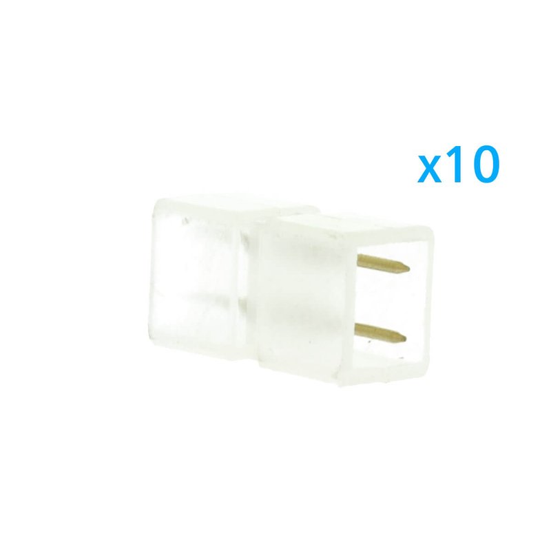 10 PZ Connettore Da 2 Pin Passo 6mm Per Unire e Allungare Bobina Led 220V Mono Colore