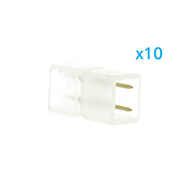 10 PZ Connettore Da 2 Pin Passo 6mm Per Unire e Allungare Bobina Led 220V Mono Colore