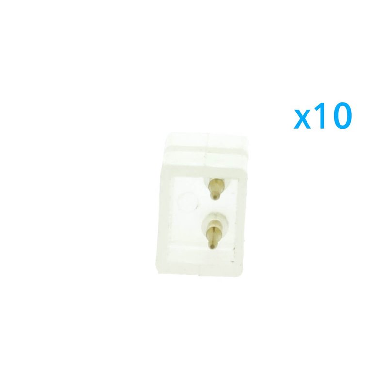 10 PZ Connettore Da 2 Pin Passo 6mm Per Unire e Allungare Bobina Led 220V Mono Colore