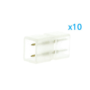 10 PZ Connettore Da 2 Pin Passo 6mm Per Unire e Allungare Bobina Led 220V Mono Colore