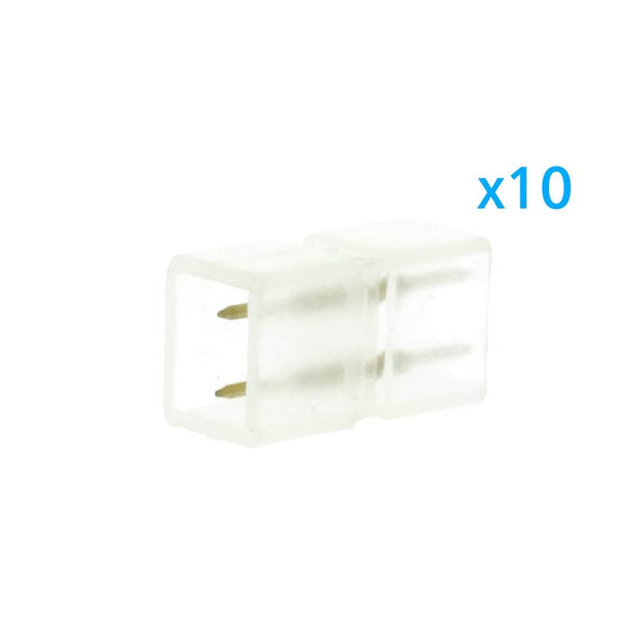 10 PZ Connettore Da 2 Pin Passo 6mm Per Unire e Allungare Bobina Led 220V Mono Colore