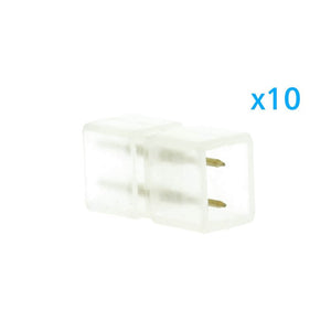 10 PZ Connettore Da 2 Pin Passo 6mm Per Unire e Allungare Bobina Led 220V Mono Colore
